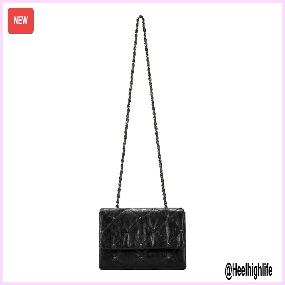 Large Studded Tote Shoulder Bag Pu Leather Magnetic Closure Purse